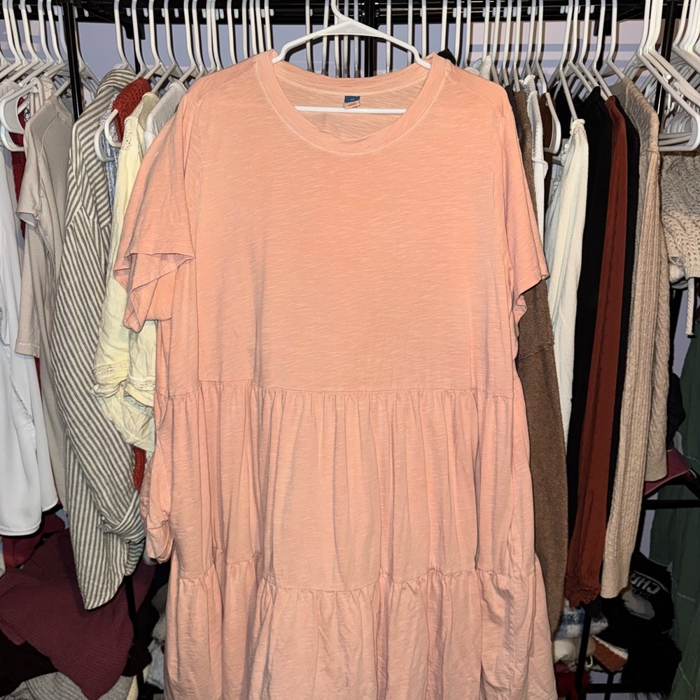 Old Navy Blush Tiered Midi Dress